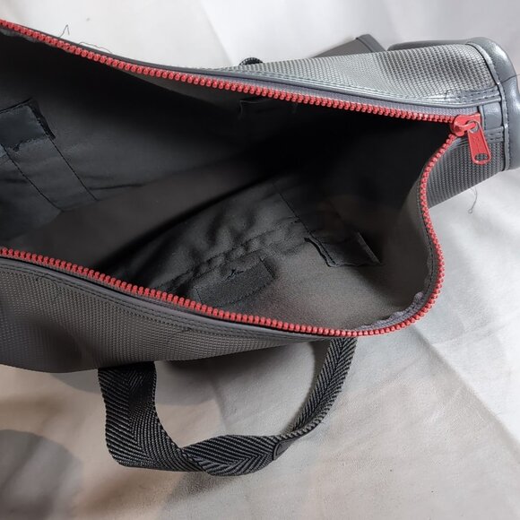 Givenchy Vintage Gray Red Travel Satchel Bag Duffle Carry On Overnight Logo Grey - Picture 8 of 14